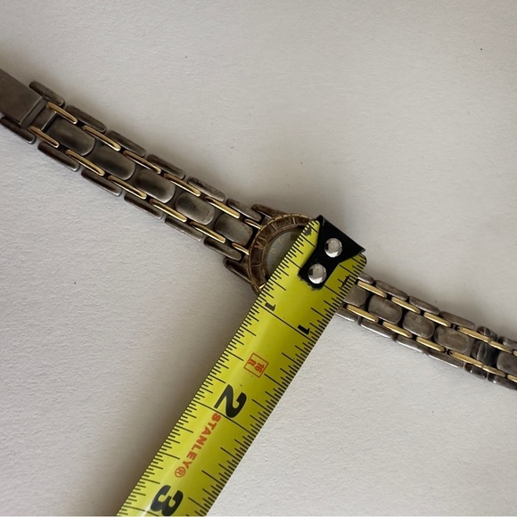 Anne Klein Two Tone Quartz Analog Ladies Wrist Watch Vintage White Face Silver - Picture 4 of 13